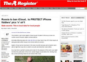 ロシアがアップル製品を禁止することを決めたと報じる英サイト