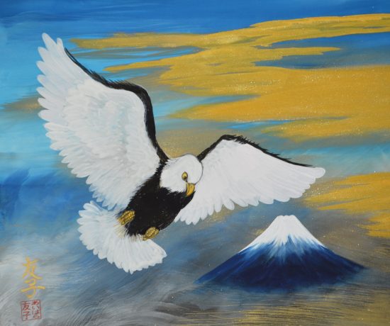 富士に白い鷹