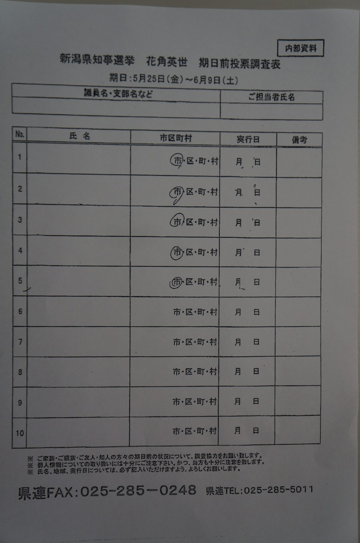 期日前投票調査