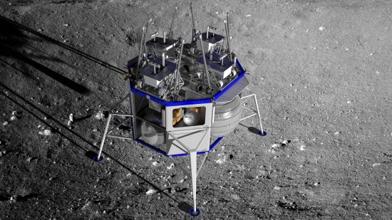 月に着陸したブルー・ムーンの想像図 
