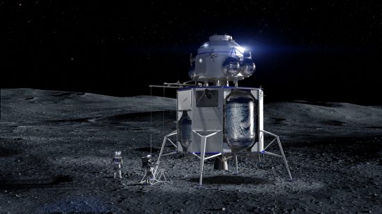 有人月着陸を行う、ブルー・ムーンの想像図 