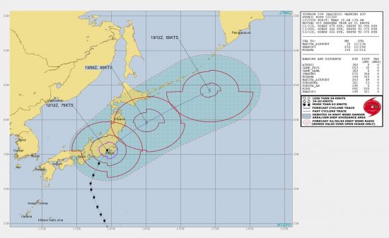 東京最接近時の台風19号2019年10月12日 21時頃