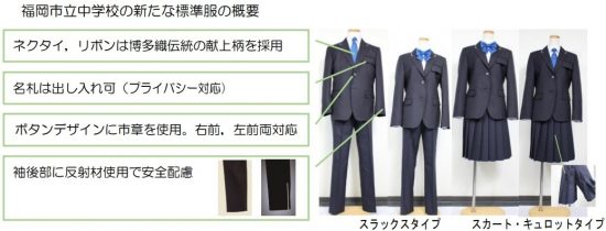 福岡市立中学校の新たな標準服の概要