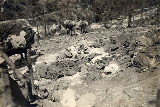 第一次世界大戦-イタリア軍：モンテサンミケーレ-1916年6月29日ガス攻撃後のイタリアの犠牲者