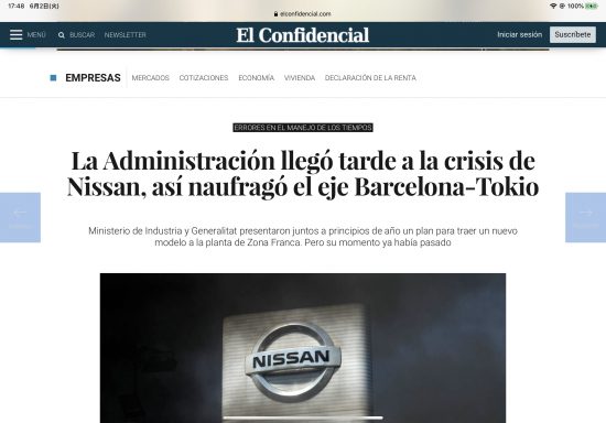日産スペイン撤退を報じる「El Confidencial」