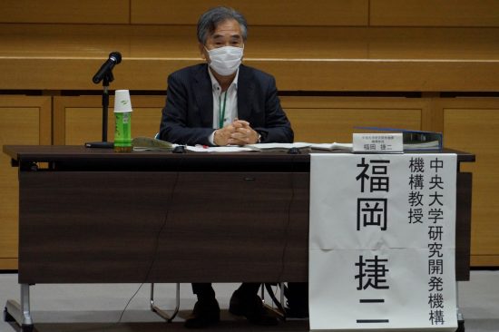 有識者会議の福岡捷二座長。中央大学研究開発機構教授。専門は河川工学