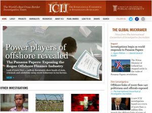 国際調査報道ジャーナリスト連合（ICIJ）のサイト