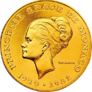 1982年モナコ「グレース・ケリー大公妃」試鋳金貨