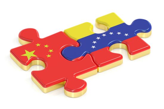 China and Venezuela puzzles from flags, 3D rendering