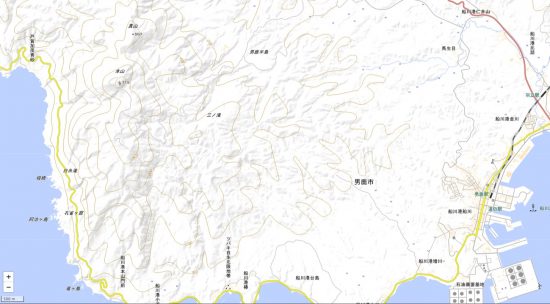 秋田国家石油備蓄基地西方の地図