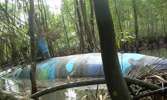 2010年にエクアドルで見つかった麻薬密輸潜水艦