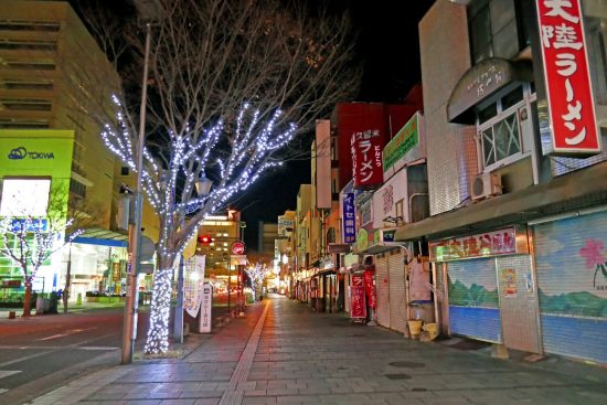 別府市中心部・駅前商店街